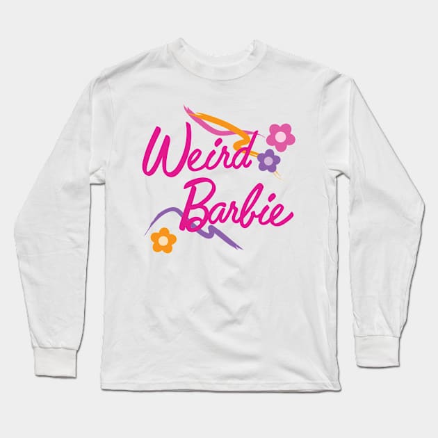 Weird Barbie Floral Long Sleeve T-Shirt by Emsimonsen